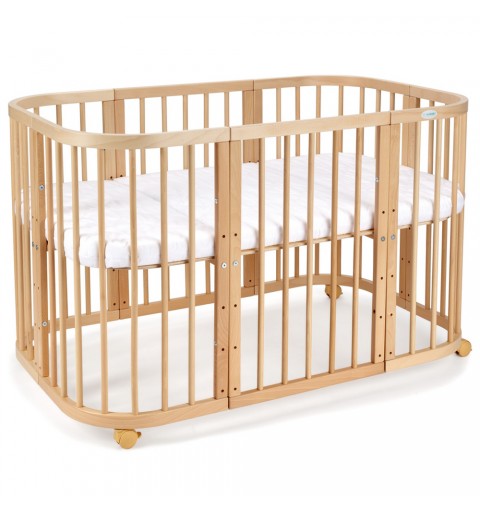 Waldin - łóżeczko drewniane z materacem 7w1 | Naturalny